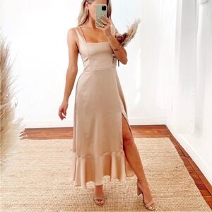 Show Me Your MuMu Cream High Low Dress